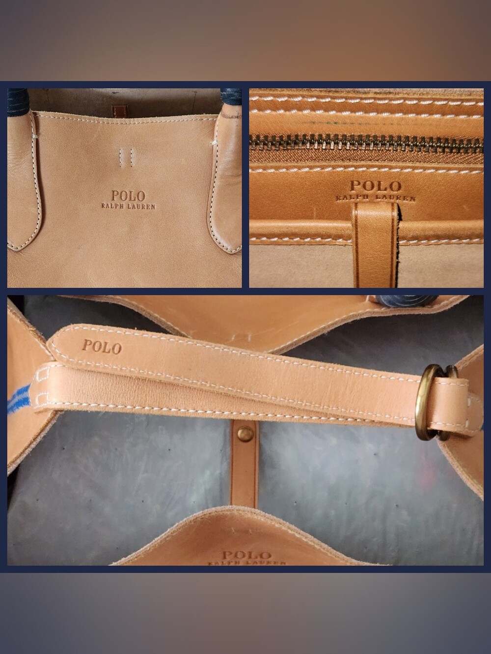 🐎RARE Polo Ralph Lauren🐎 - XL Natural Bellport Tote Bag w/Woven Handles - Picture 8 of 15